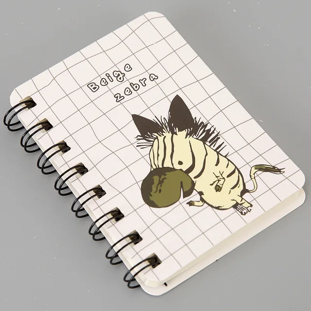 80Page A7 Korea Cartoon Anime Coil Notebook Small Notepad Animal Rollover Office School Learn Supplies Mini Kawaii Diary Journal 1819