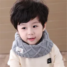 Модный клетчатый вязаный шарф для мальчиков, роскошный брендовый Зимний толстый теплый детский шарф с кольцами, шарфы для девочек, вязаные шарфы для малышей