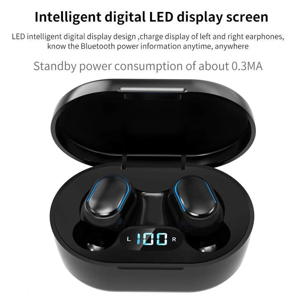 TWS беспроводные наушники Bluetooth шумоподавление светодиодный цифровой дисплей