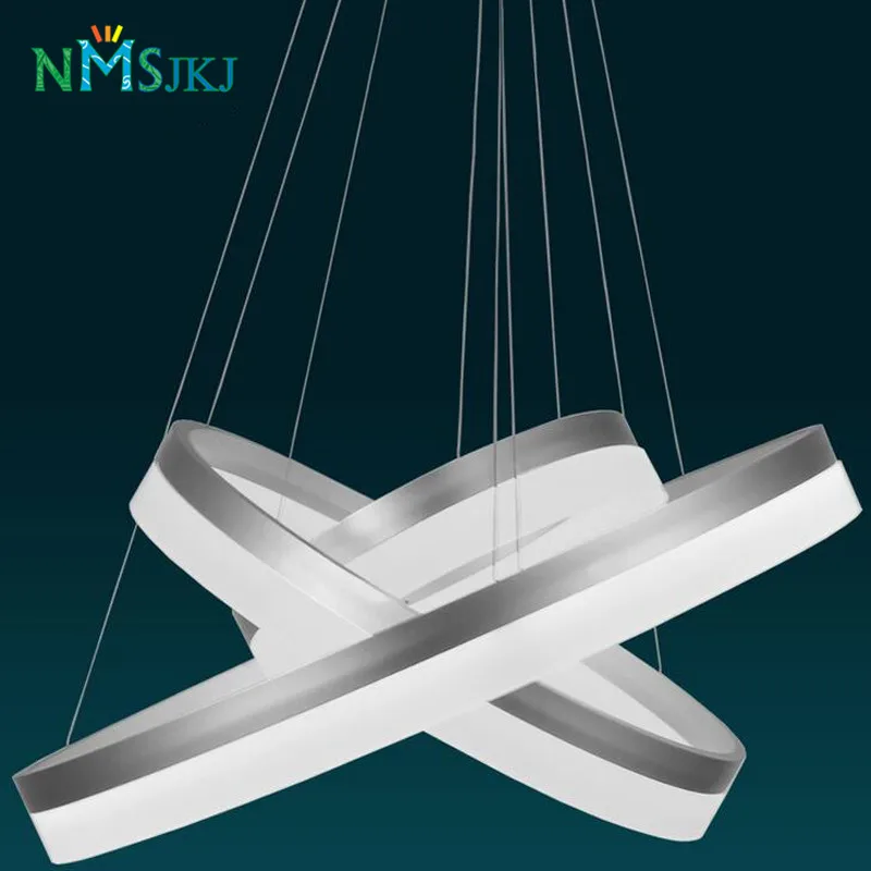 Современная люстра акриловые лампы 3 кольца светодиодная модная дизайнерская