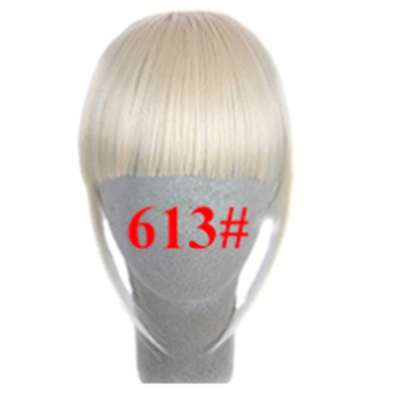 Высококачественные накладные передние челки заколки для волос, накладные синтетические волосы на заколках, аксессуары для укладки волос для девушек - Цвет: 613