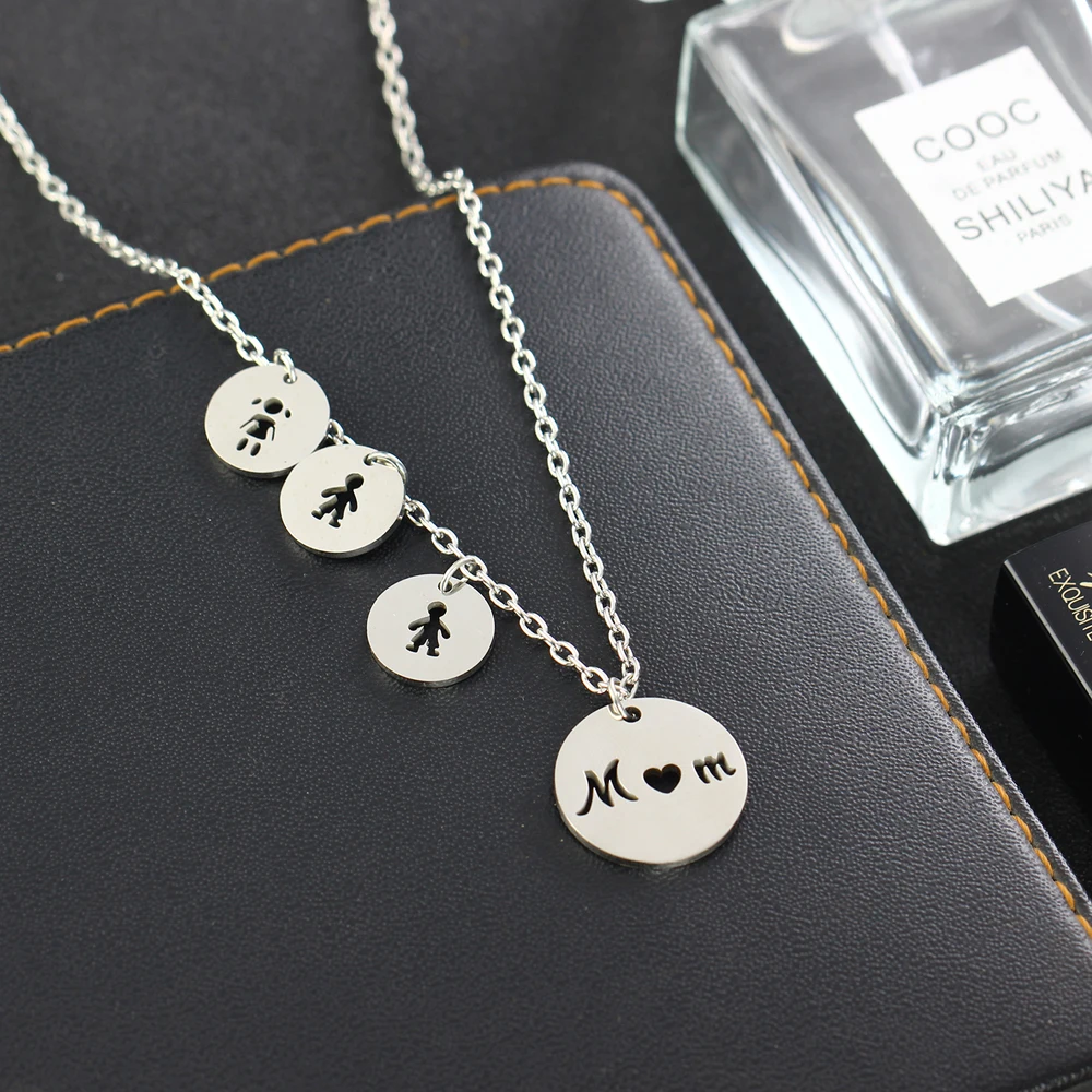 Family Mum Love Necklace Mom With Two 