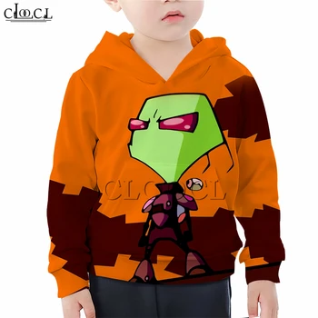 

Harajuku Anime Invader ZIM Printing T Shirts Boy Girl 3D Sweatshirt Cartoon Alien Sets Funny Baby Hoodie Casual Kids Shorts Suit