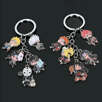 

Anime Naruto Keychain Cartoon Figure Kakashi Sasuke Akatsuki Uzumaki Acrylic Keyring Multi Figures Pendant Key Rings