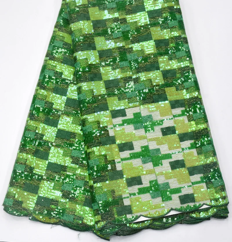 Изумрудно-зеленое на шнуровке, роскошная французская кружевная ткань с блестками, швейцарская вуаль, кружевная блестящая ткань для вечернего платья в африканском стиле, 5 ярдов