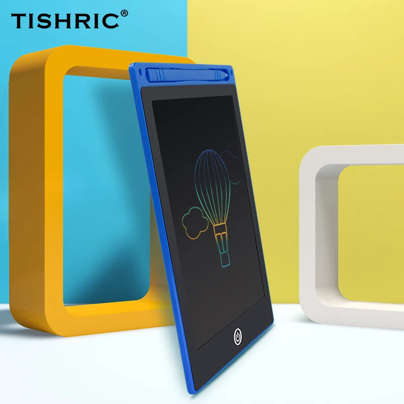 TISHRIC Цвет Экран ЖК-дисплей планшет для письма 8,5/10/12-дюймовый электронный со стирающимися чернилами цифровой Графика графический планшет для рисования облицовка площадка/коврик/настил/Накладка планшет/гладильная доска - Цвет: Color lock 12 Blue