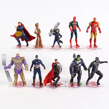 

Avengers Endgame Doctor Strange Iron Man Thor Captian America Spiderman Hulk Black Panther Rocket Thanos Figures Toys 10pcs/set