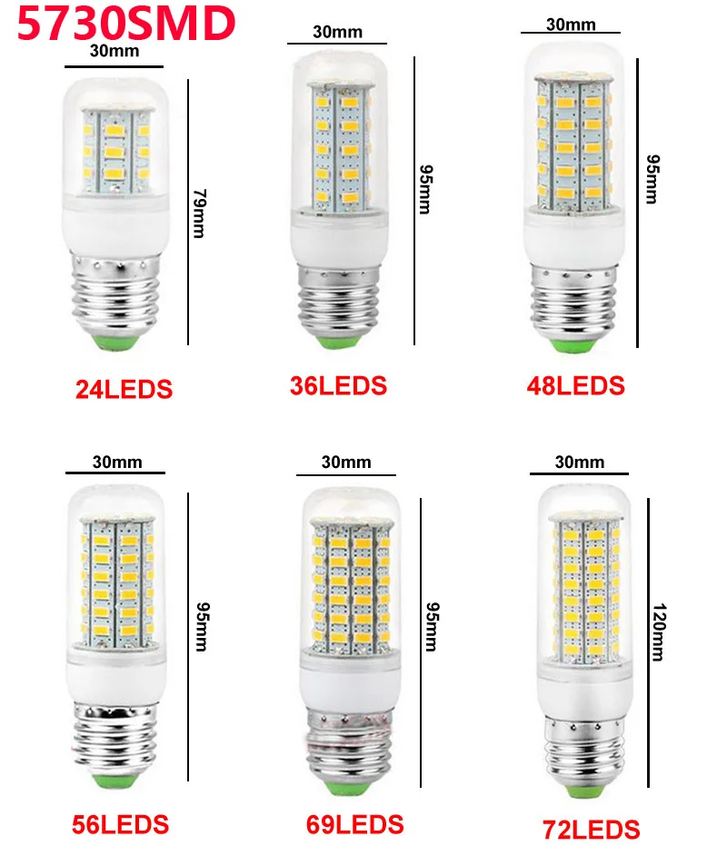 E27 E14 LED лампа 2835smd светодиодные фонари Светодиодная 24leds 42 светодиодов люстра
