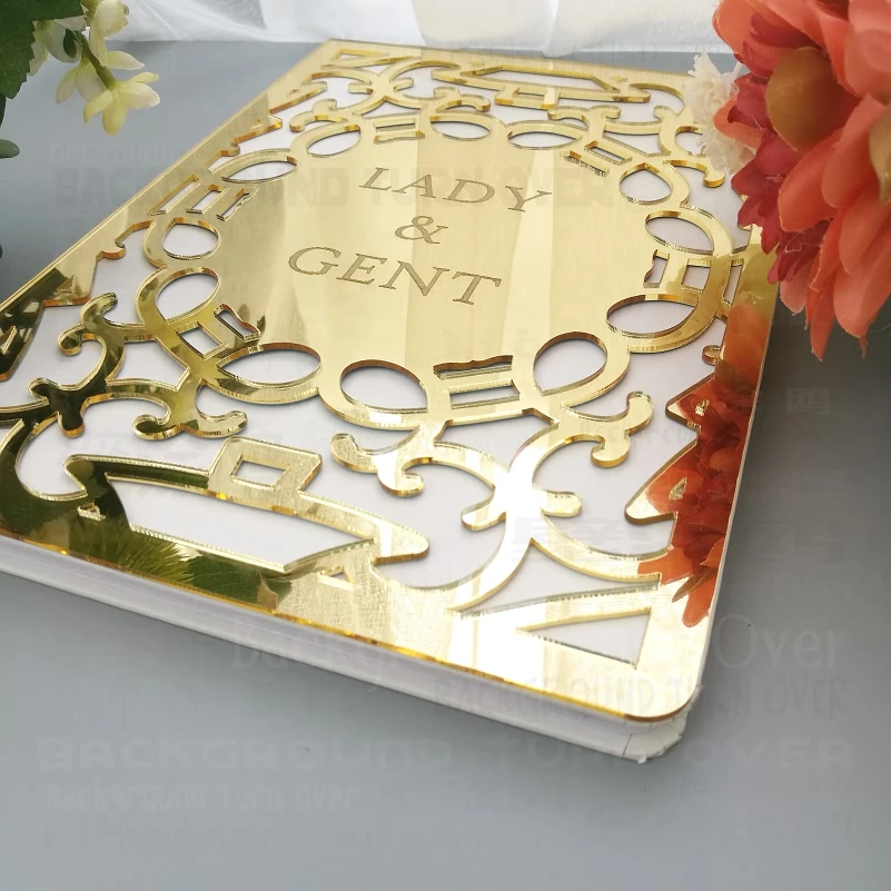 Guest Book Mirror Names Date Wedding Guestbook Blank Favor Details Personalized Rustic Alternative Album G011