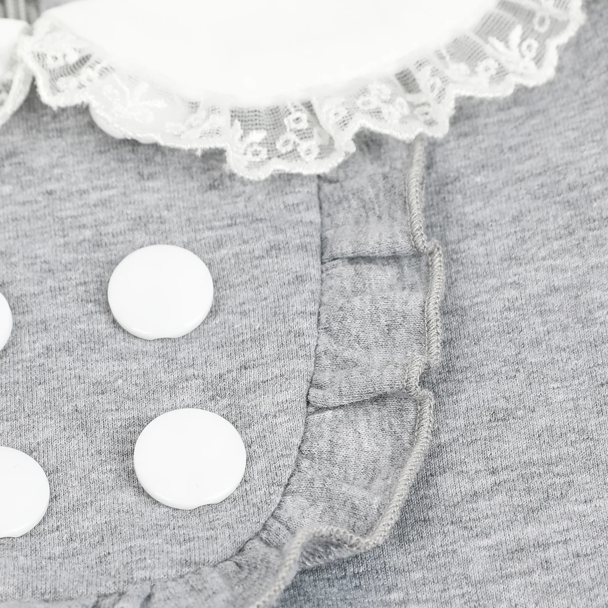 Spring Autumn Cotton Girl Korean Clothes Doll Collar Long Sleeved Casual A-Line Mini Dress