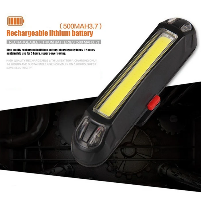 Bicycle Tail Light Bicycle Light Waterproof USB Charging Bicycle Light Mountain Bike LED Warning Light FOU99