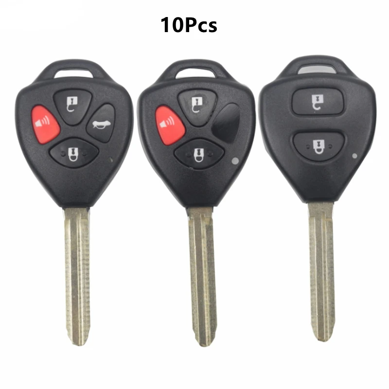 

XIEAILI 10Pcs Replacement Case Transponder Car Remote Key Fob Shell For Toyota Camry Corolla Highlander Rav4 Wish Alphard Hilux