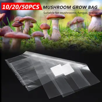

10/20/50PCS Mushroom Strain Growing Cultivation Bag Horticultural Planting Bag PVC High Temperature Resistant Breathable Bag