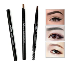 Бренд, многофункциональные водонепроницаемые карандаши для макияжа бровей, стойкие пигменты, черный, коричневый цвет, ручка для бровей с кисточкой