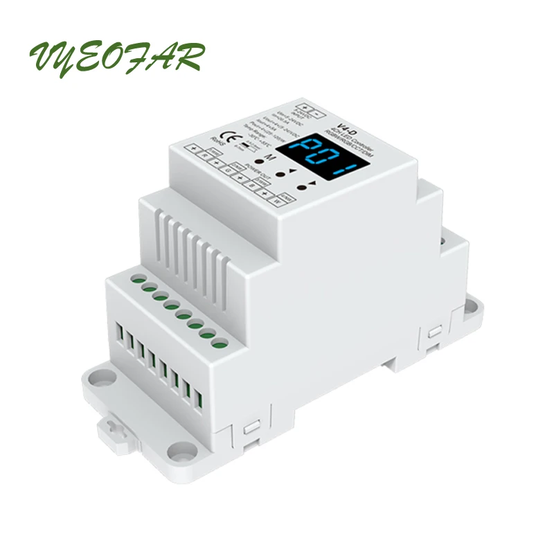 V4-D приемное устройство; 4CH 4A постоянного Напряжение RF 2,4G приемник; DC12-24V вход; 5A* 4CH выход Светодиодный затемнения светодиодный RGB/RGBW контроллер