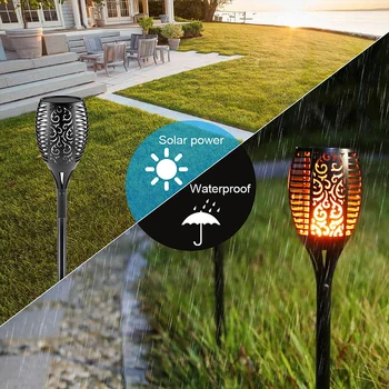 

51LED 33LED 96LED Solar Flame Lamp IP65 Waterproof For Garden Landscape Decor Landscape Light Solar Flame Light Flickering new