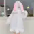 Kawaii Кроличьи Уши Пальто с Капюшоном Японская Корейская Девушка Теплая женская Куртка Осень Зима Новая Сладкая Мягкая овечья Шерсть оборки Парки Белый