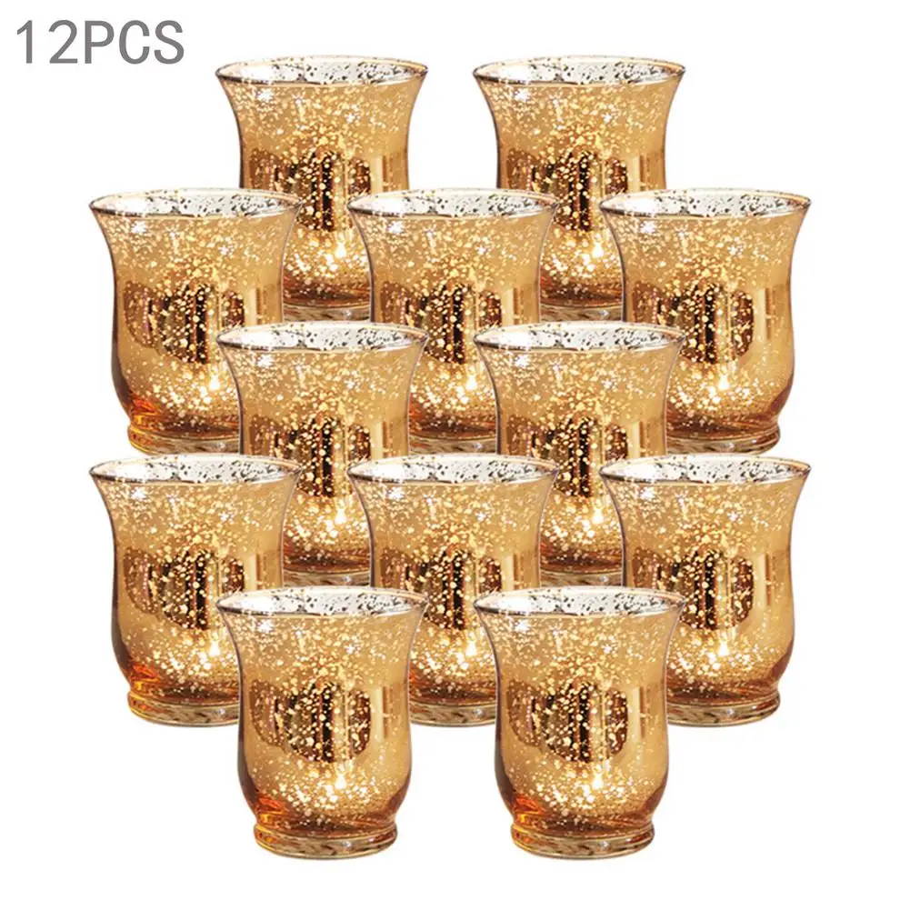 12 шт./компл. Стекло подсвечники Подсвечники Tealight для свадьбы или вечеринки украшение дома подарки