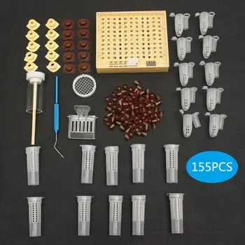 

Plastic Queen Bee Breeding Cultivation Cell Cups Box Set Bees Catcher Cage Tools