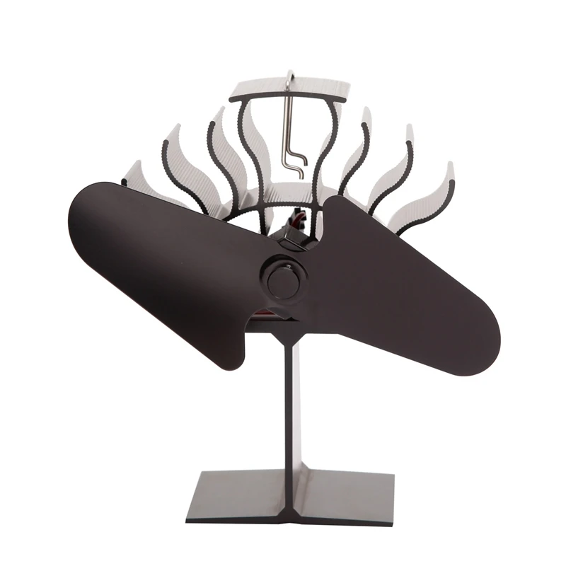 

2 Blade Household Heat Powered Stove Fan Log Wood Burner Eco Friendly Quiet Home Fireplace Fan Heat Distribution Fuel Saving