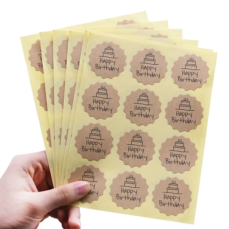 5 листов ручной работы печать бумажная наклейка для рождественской свадьбы конфеты печенье упаковка мешок коробка DIY свадебные конфеты мешок спасибо стикер s