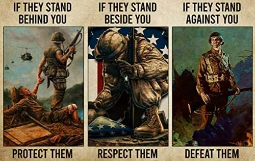 If They Stand Behind You Protect Them Poster Vintage Painting Tin Sign for Farm Wall Decoration Crafts Metal 8x12 inch | Дом и сад