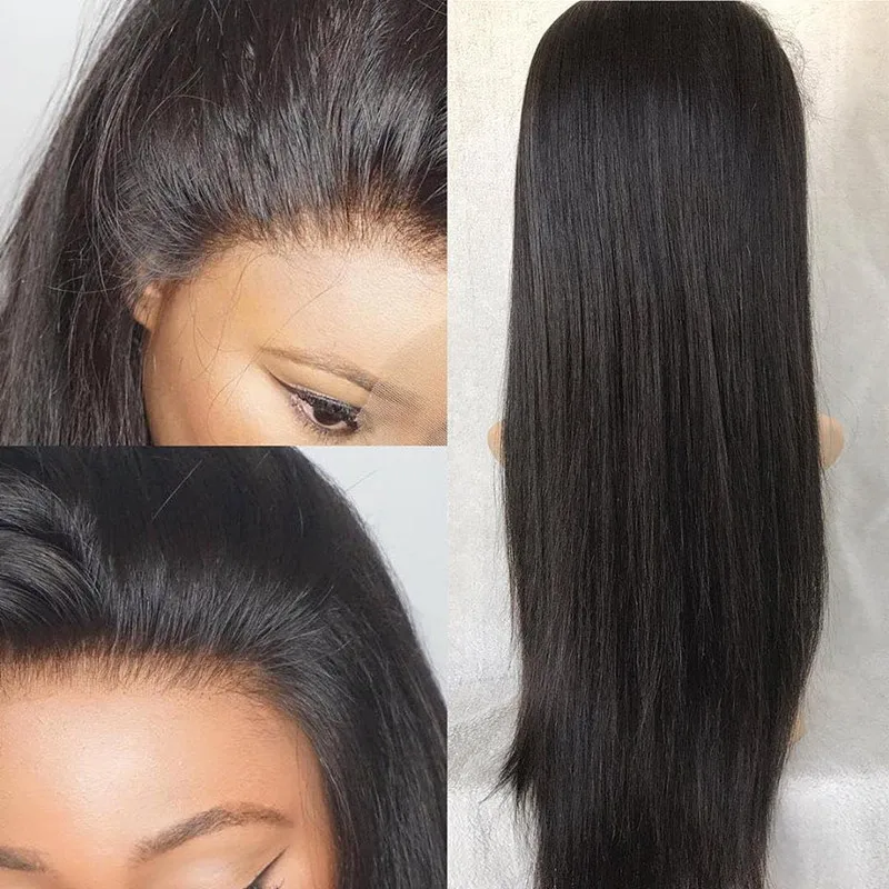 transparent fake scalp wig pre plucked for black women 5