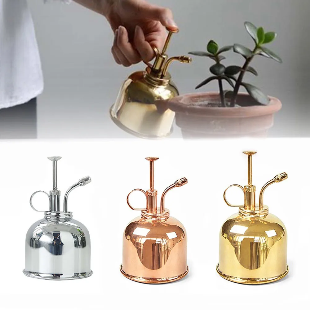 300ml Mini Copper Plant Flower Watering Can Brass Pot Spray Bottle