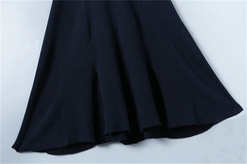 Tunjuefs, облегающее трикотажное платье с разрезом, для женщин, Vestido, с оборками, элегантное облегающее платье, Femme, пуловеры с длинным рукавом, Осень-зима