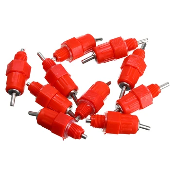 

Poultry Chicken Drinker Nipples 10Pcs Automatic Waterers Bird Hen Feeding Ball Type Screw Nipple Drinkers for Farm Tools Chicken
