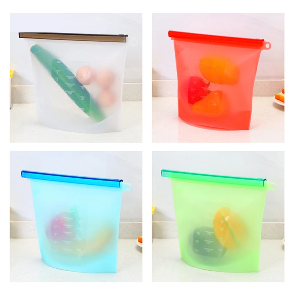 Zero-Waste Reusable Silicone Food Bags (4 pcs./set)