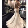 Gorgeous Lace Mermaid Wedding Dresses African Arabic Style Petite Long Sleeves Fishtail Bridal Gowns Plus Size 4