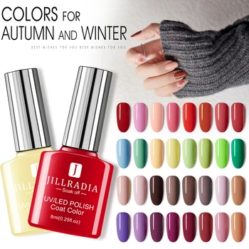 

ROHWXY Nail Gel Polish For Manicure Tools Semi Permanent Gel Varnish Need Base Top Coat 8ML Soak Off UV Gel Polish For Nail Art