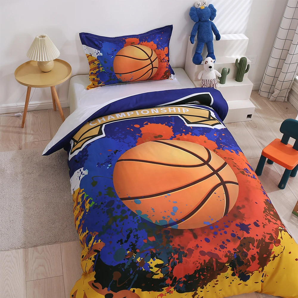 

Fire Basketball Bedding Set Singel King Size Sport Flame Duvet Cover for Kids Boys 3D Quilt Bed Set Nordic Comforter Covers Home