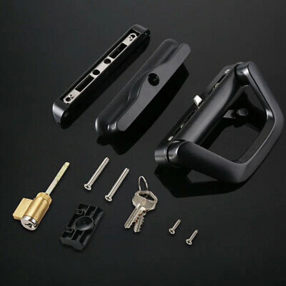 

Black/White Sliding Window Door Handle Attachment Latch Lock Screw Accessory Set