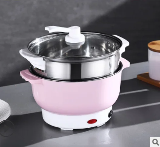 Pink White steamer Мультифункциональная рисоварка DMWD, электрическая сковорода, кастрюля для приготовления лапши, яичный омлет, сковорода, мини-Сковорода, пароварка для приготовления пищи, суповый нагреватель - Цвет: Pink White steamer