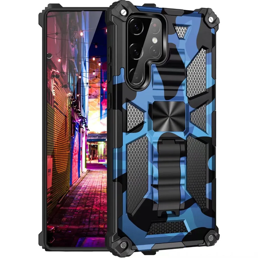 Camouflage Magnetic Armor Kickstand TPU Case