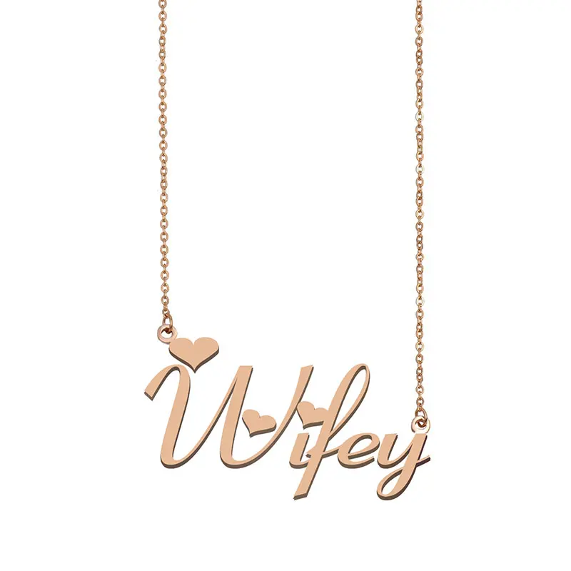 Wifey Name Necklace Stainless Steel 