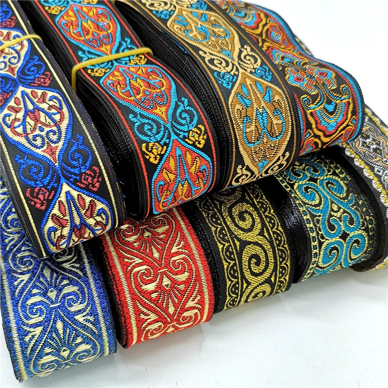 Vintage Ethnic Embroidery Lace Ribbon Boho Trim DIY Clothes Bag Accessories Embroidered Fabric