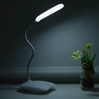 

Multi-purpose Ultralight Led Desk Lamp Touch Control With 360° Rotatable Hose Adjustable Brightness Portable Desktop Light White