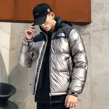 Мужская парка в стиле панк, в стиле пэчворк, золотая, толстая, мужская, с капюшоном, зимние куртки, куртка-бомбер с воротником-стойкой, ветрозащитное пальто в стиле хип-хоп