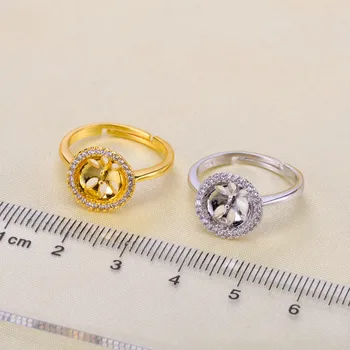 

High Quality Silver plated fittings Open Adjustable Blank Ring Settings Pearl Ring Mountings Fittings Jewellery Accessories