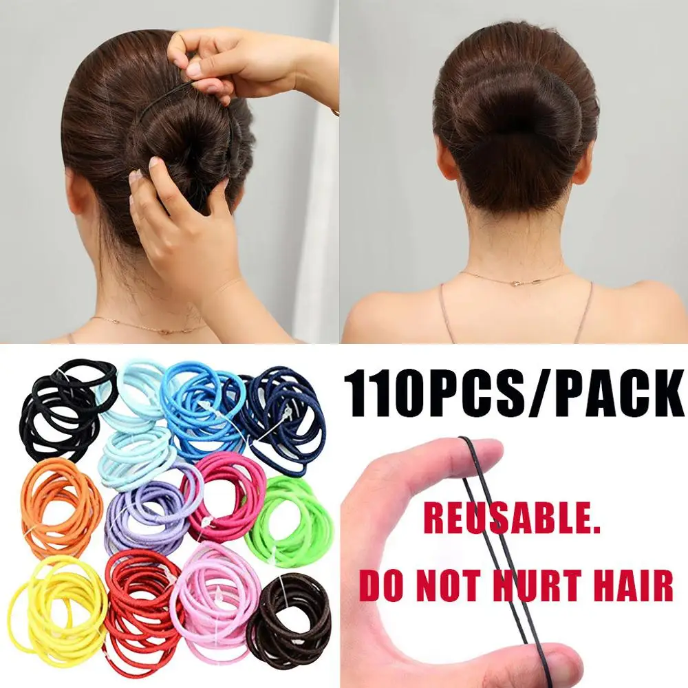 110 Pcs 50,40 шт. бархатные резинки для волос для женщин и девушек эластичные резиновые ленты аксессуары резинка для женщин кольцо для волос Веревка конский хвост держатель# G1 - Цвет: 110 Pcs