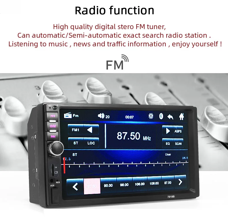 2 DIN Авторадио автомобильный мультимедийный плеер 7 дюймов HD Bluetooth MP4 MP5 стерео аудио видео USB AUX 2din радио para авто радио Coche