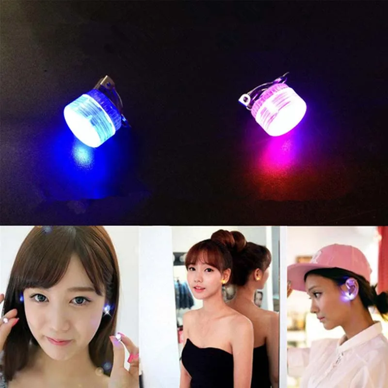 

Punk Colorful Flash Glowing Showy HighLight Creative Bar Party Attractive LED Light Emitting Women Female Earring Jewelry Gift