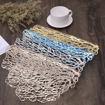 

New Tree Pattern Table Mats Exquisite Bronzing Hollow Cushion Decor Pad Placemat Heat Insulation Antislip Western Food Mat