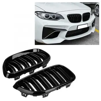 

1 Pair Front Bumper Grill Grille for 2 SERIES F22 F23 F87 M2 Gloss Black Style 2012 2013 2014 2015 2016 2017 car accessories