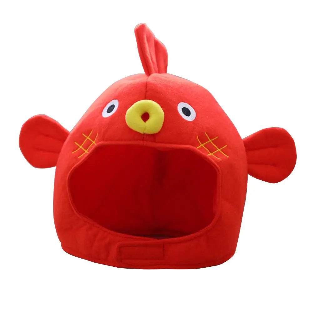 Red Взрослая забавная рыба фугу головной убор Globefish головной убор плюшевая шапка вечерние головные уборы Мультяшные животные милые ушные шапки рамка для фото распродажа - Цвет: Red