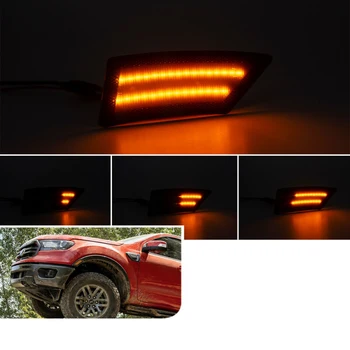 

For Ford Ranger Side Marker Light Front For 2019-Up Error Free Bright Waterproof 2pcs Smoked Lens