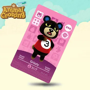 

394 Grizzly Animal Crossing Card Amiibo Cards Work for Switch NS 3DS Games